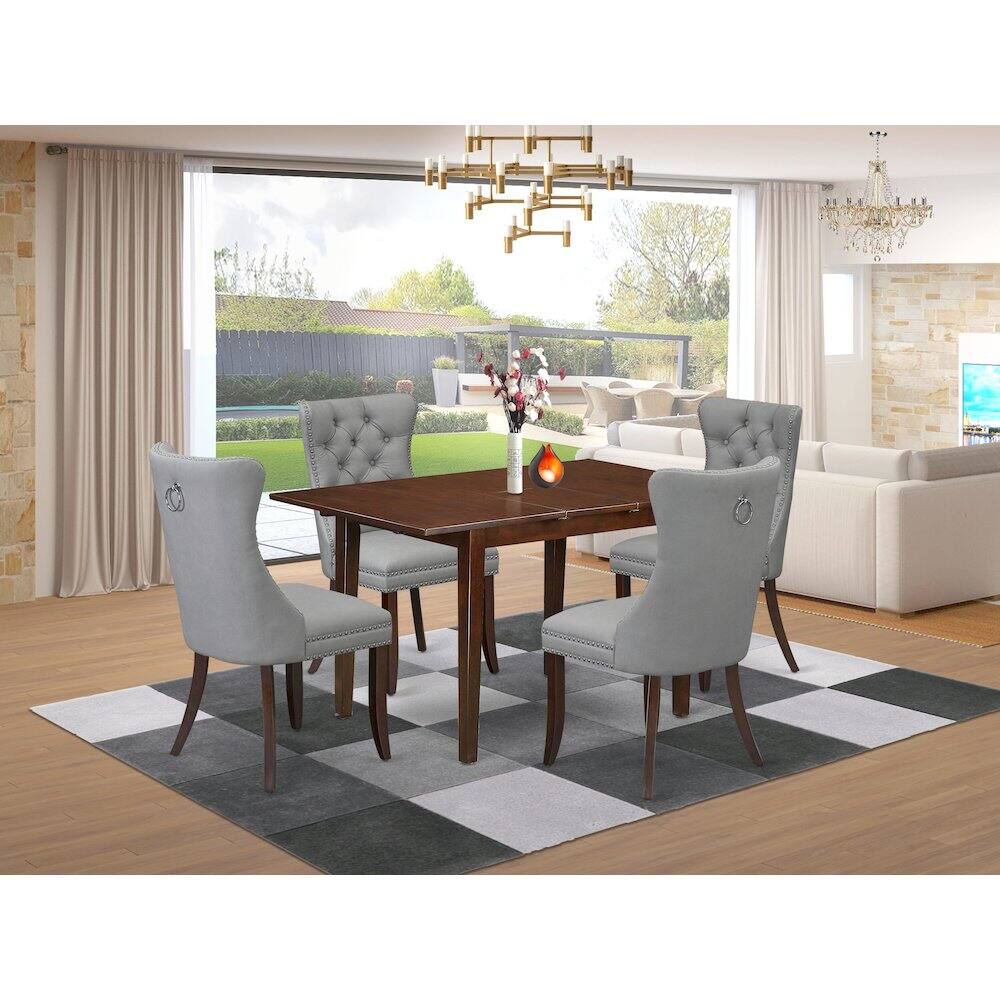 Alt View 8. East West Furniture - 5 Piece Dining Table Set Consists of a Rectangle Wooden Table - Red.