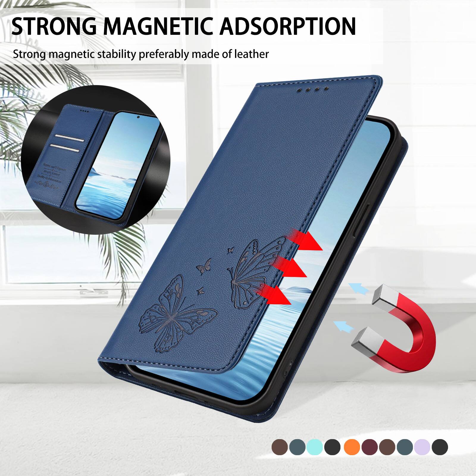 STRONG MAGNETIC ADSORPTION  
Strong magnetic stability preferably made of leather