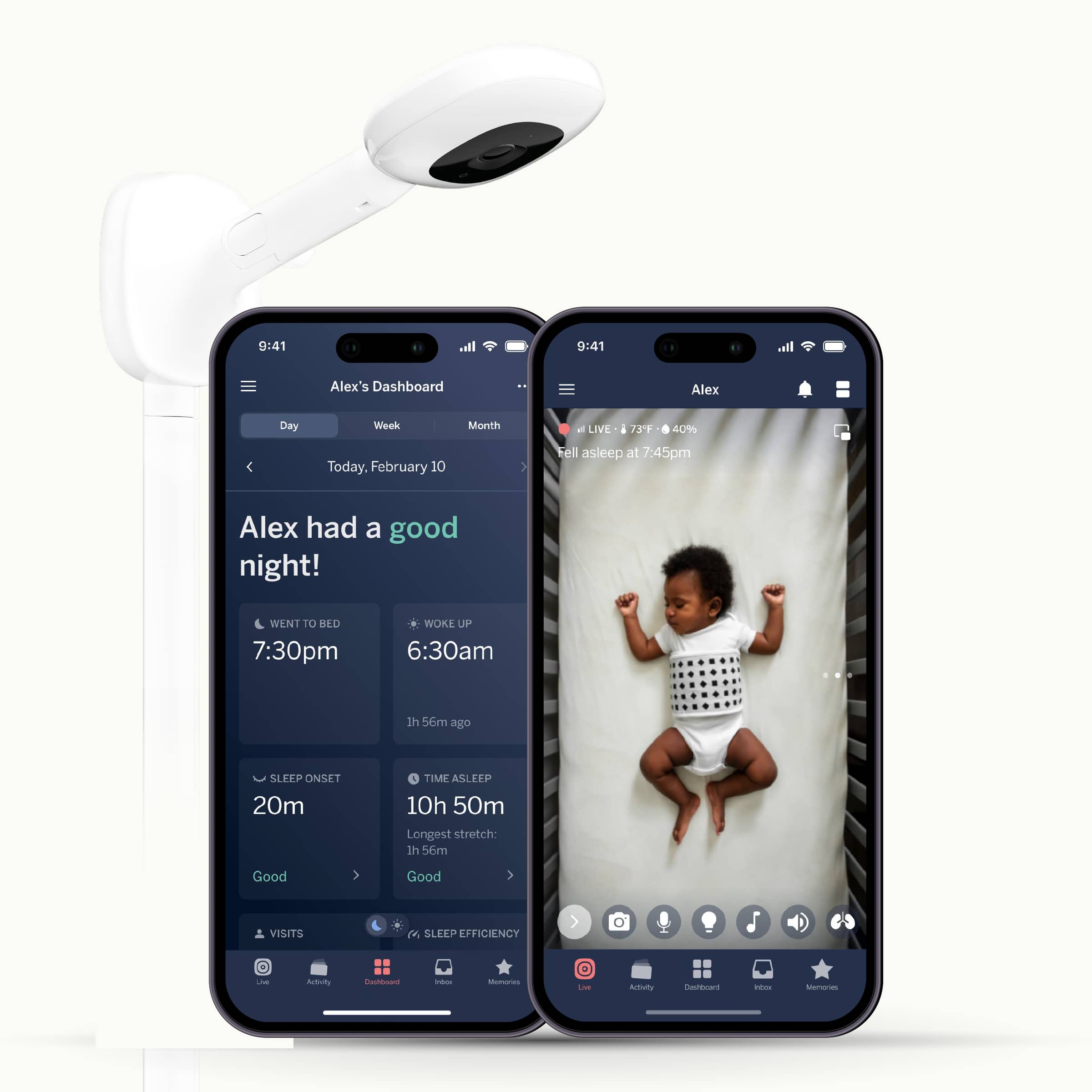 Nanit - Pro Smart Baby Monitor & Wall Mount - White - Front_Zoom