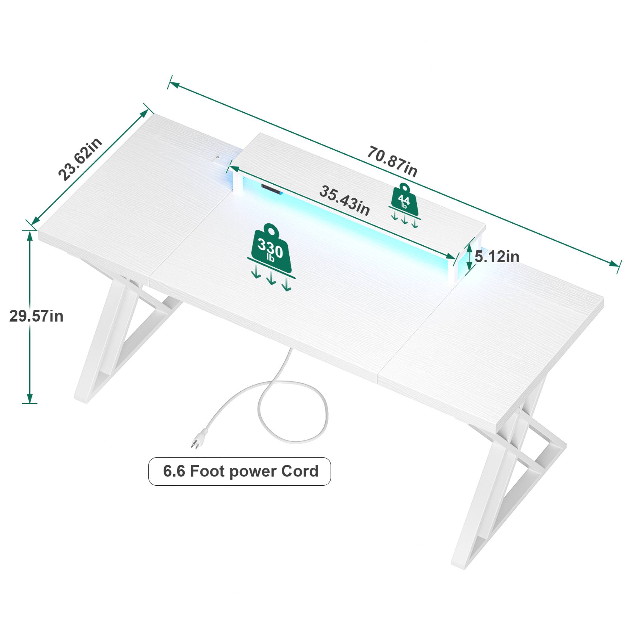 23.62in  
330 lb  
29.57in  
70.87in  
35.43in  
5.12in  
6.6 Foot power Cord