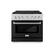 Front. ZLINE - 36 in. Wide 6 Burner Paramount Dual Fuel Range with DuoPro Cooktop & Convection Oven w/ Black Door (PSDR-BLM-36) - Stainless Steel with Black Matte Door.