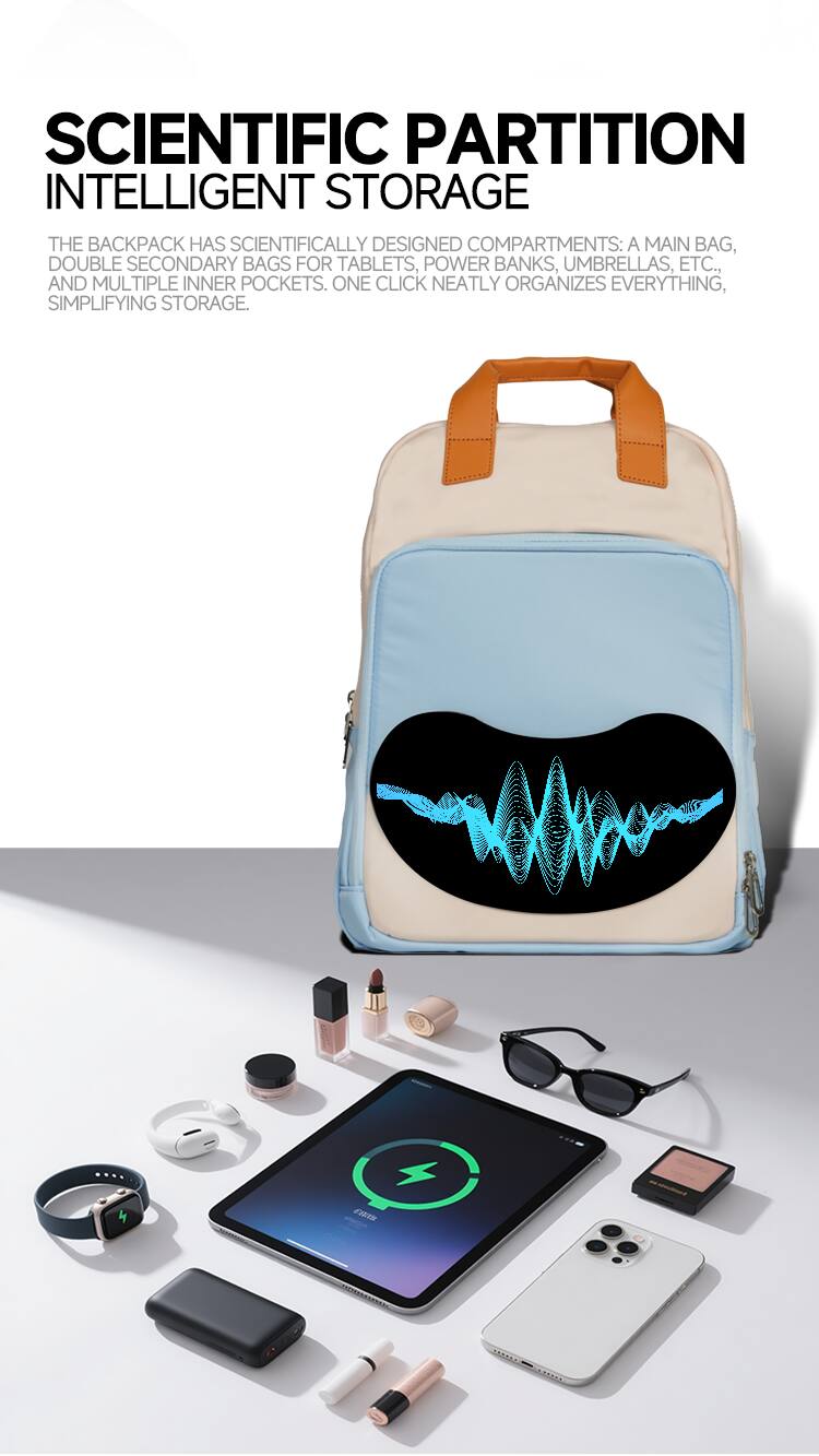 SCIENTIFIC PARTITION INTELLIGENT STORAGE

THE BACKPACK HAS SCIENTIFICALLY DESIGNED COMPARTMENTS: A MAIN BAG, DOUBLE SECONDARY BAGS FOR TABLETS, POWER BANKS, UMBRELLAS, ETC., AND MULTIPLE INNER POCKETS. ONE CLICK NEATLY ORGANIZES EVERYTHING, SIMPLIFYING STORAGE.