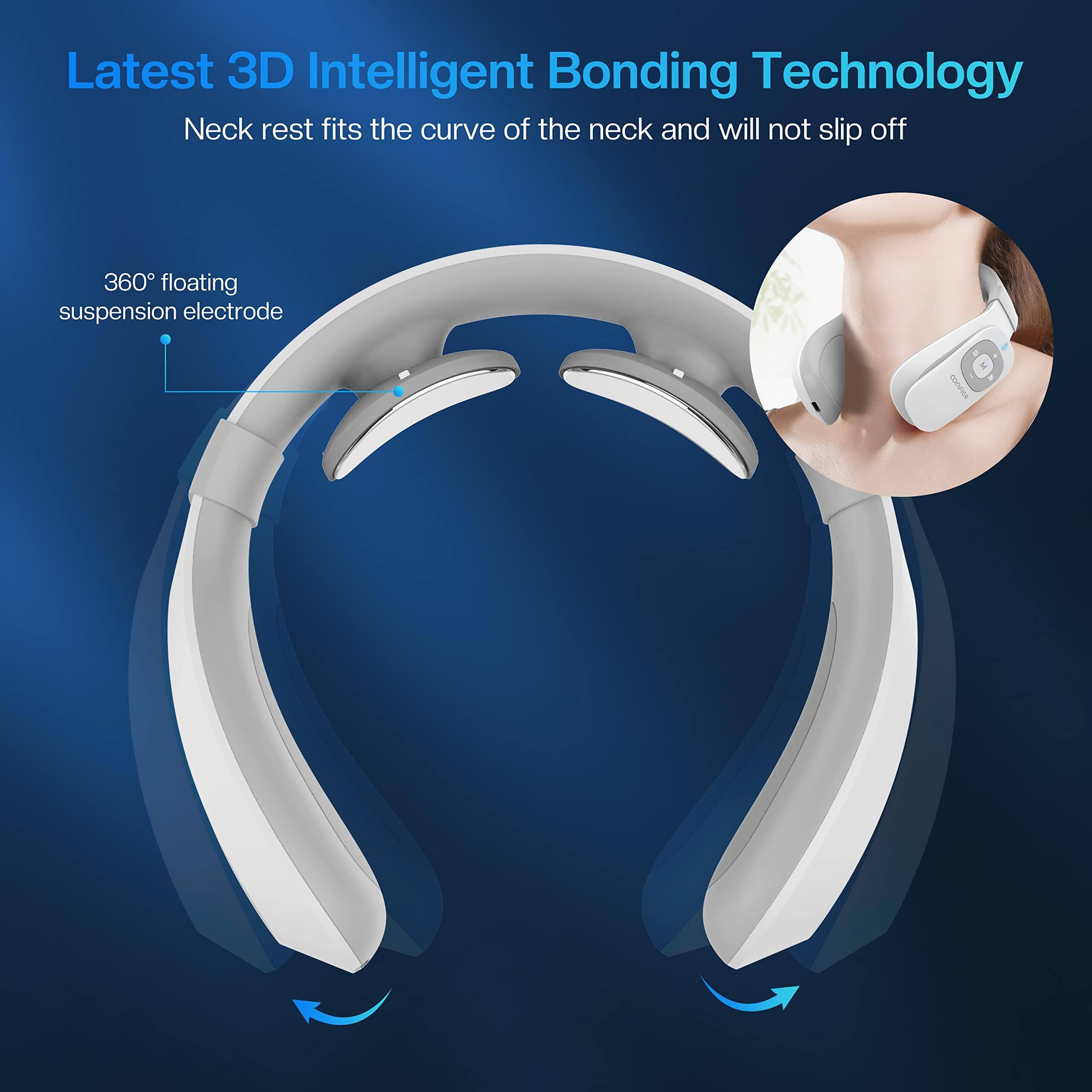 Latest 3D Intelligent Bonding Technology  
Neck rest fits the curve of the neck and will not slip off  

360° floating suspension electrode
