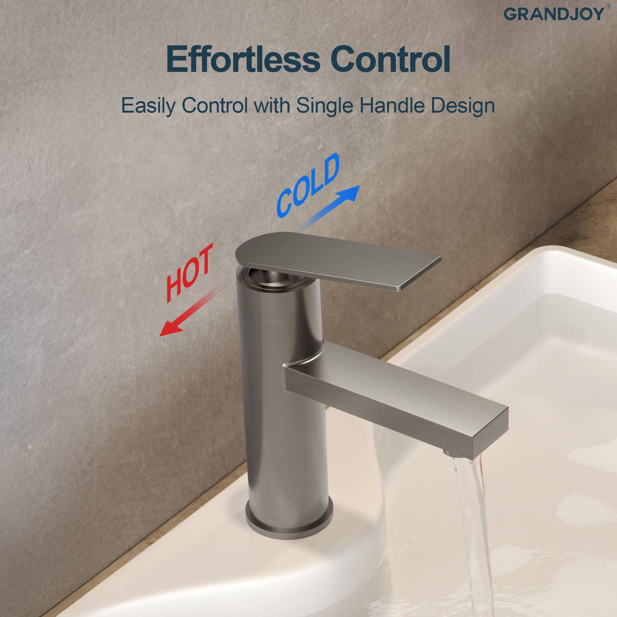 Effortless Control  
Easily Control with Single Handle Design  

HOT  
COLD