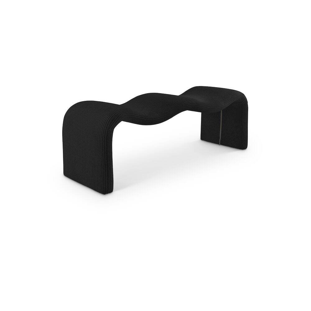 Meridian Furniture - Willow Corduroy Fabric Bench - Black