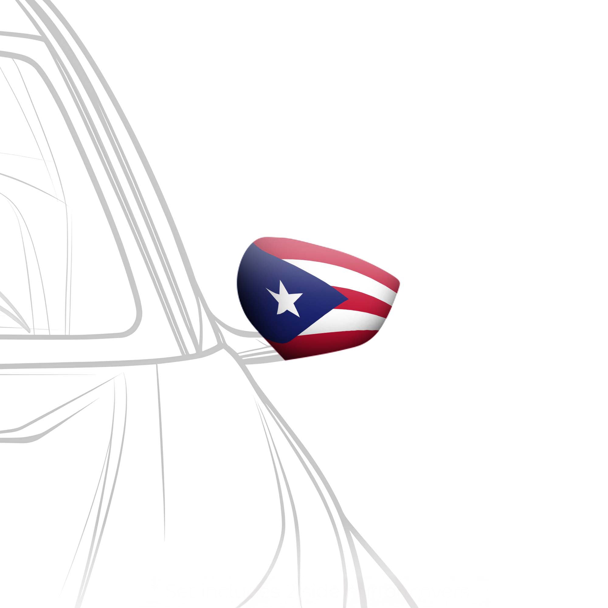 Front. G128 - G128 2 Pack: Puerto Rico PR Car Side View Mirror Cover 5.9x8.66 In.