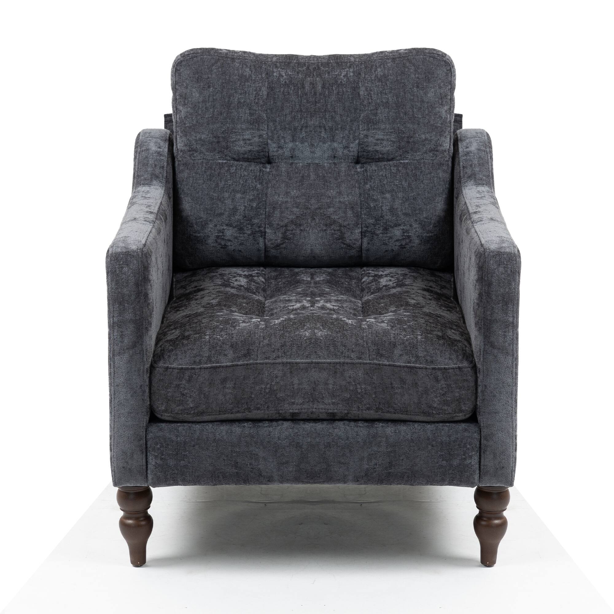 Alt View 9. APRILSOUL - Accent Comfy Chenille Chair Comfy Upholstered Arm Chair Storage for Living Room Bedroom - GREY.