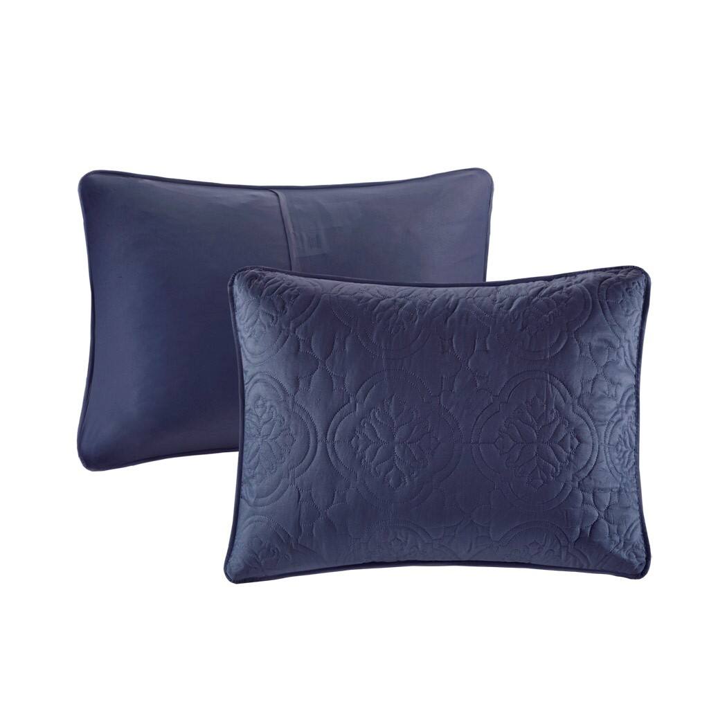 Alt View 4. Gracie Mills - Gracie Mills McCormick 3 Piece Reversible Bedspread Set - Navy.
