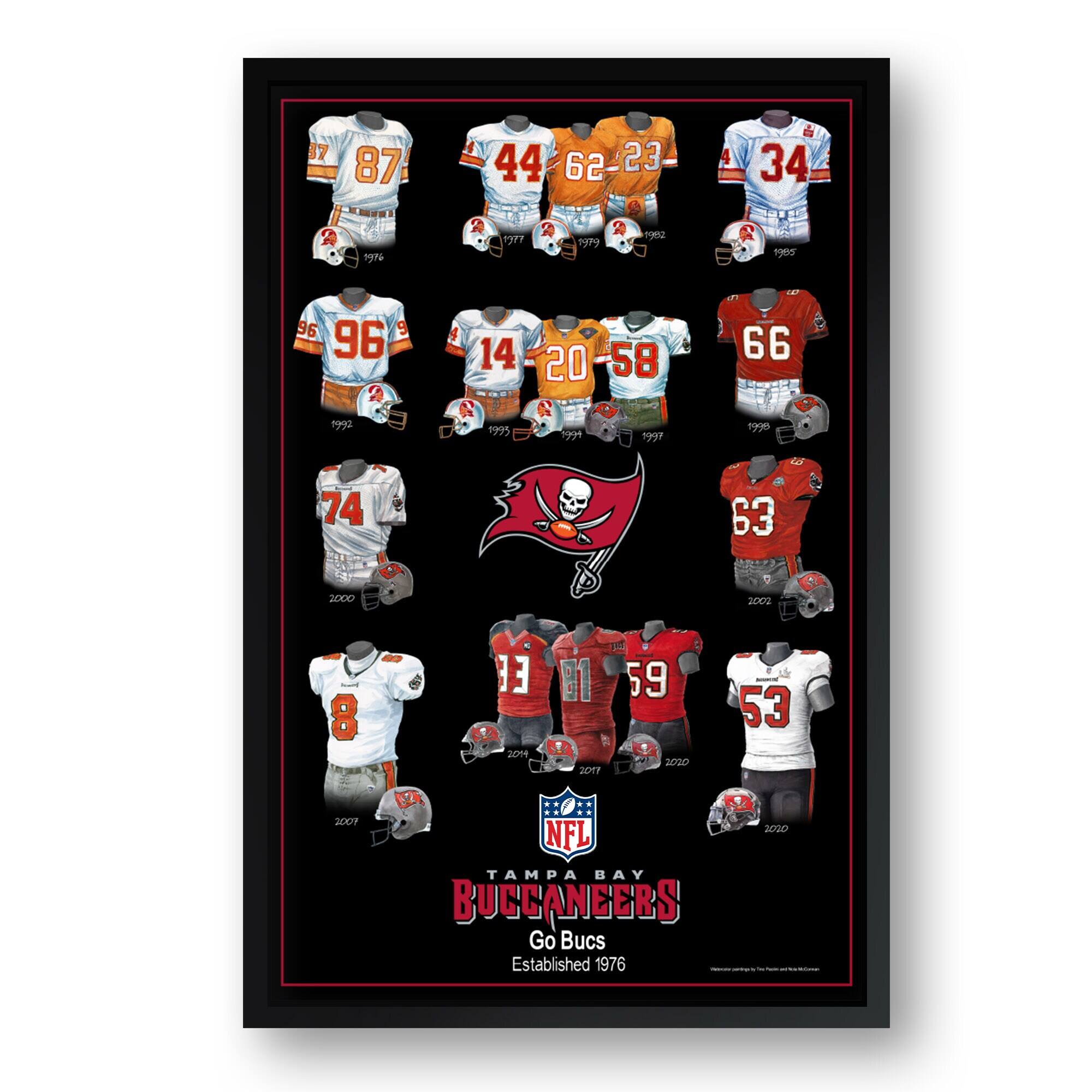 Tampa Bay Buccaneers 14" x 20" Uniform Heritage Framed Art Print