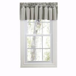 Ellis Curtain - Springfield Stripe 3" Rod Pocket Tailored Valance for Windows 80" x 13" - Black