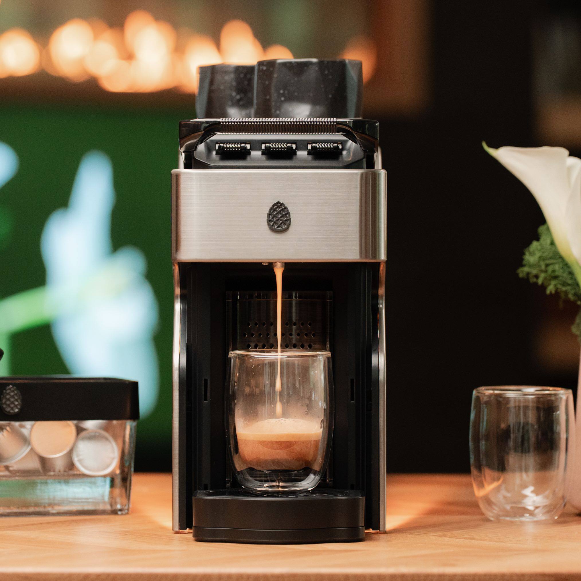 Alt View 1. Milton Coffee Co. - Stainless Steel Brew Path, Compatible  with Nespresso OriginalLine Capsules, cup warming tray, low noise, 19 bar motor - Brushed Silver.