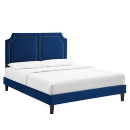 Modway - Novi Performance Velvet King Bed - Blue