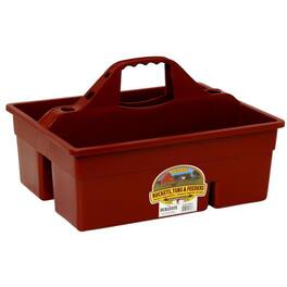 Little Giant - DuraTote Plastic Box Organizer w/2 Compartments & Handle - Burgundy