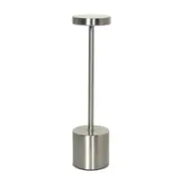 Simple Designs - 12.75" Mushroom Magic Disc Dimming & Rechargeable Cordless 4-Way Touch Sensor Stick Desk Lamp - Silver - Front_Zoom