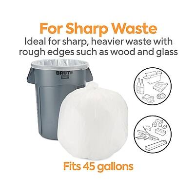 For Sharp Waste  
Ideal for sharp, heavier waste with rough edges such as wood and glass  
Fits 45 gallons