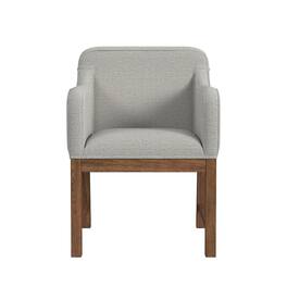 Picket House Furnishings - Thorin UPH Dining Chair with Light Grey Fabric - Brown
