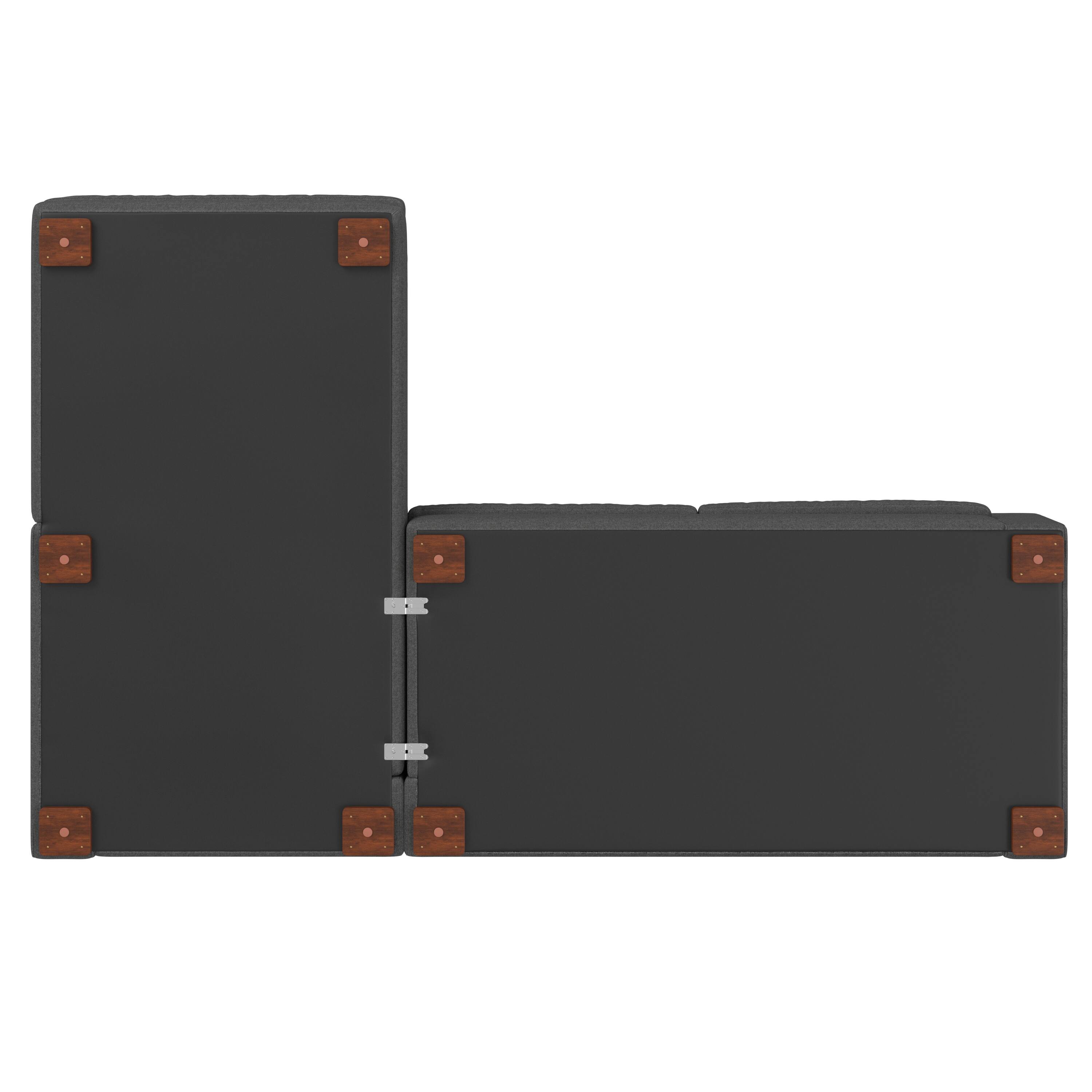 Alt View 2. Simpli Home - Charlie Left-Facing Sectional in Tightly Woven Performance Fabric - Pebble Grey.