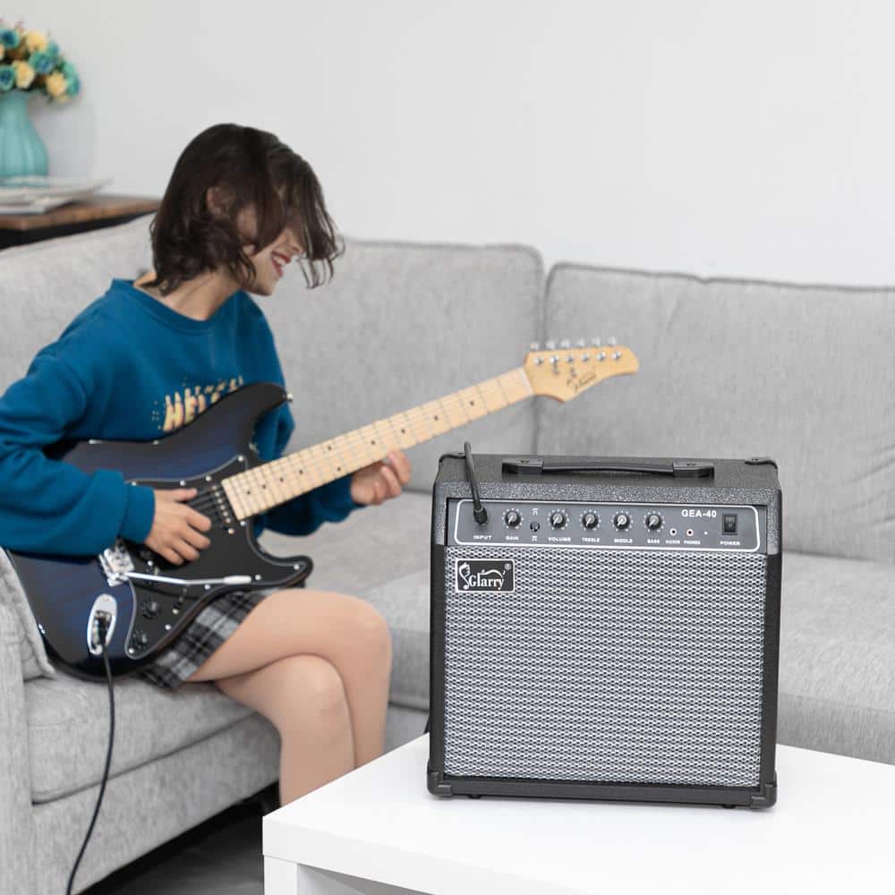 Winado - Electric Guitar Amp, Portable Guitar Tube Amp with Headphone MP3 Input, 40W Practice Guitar Combo Amplifier Speaker
