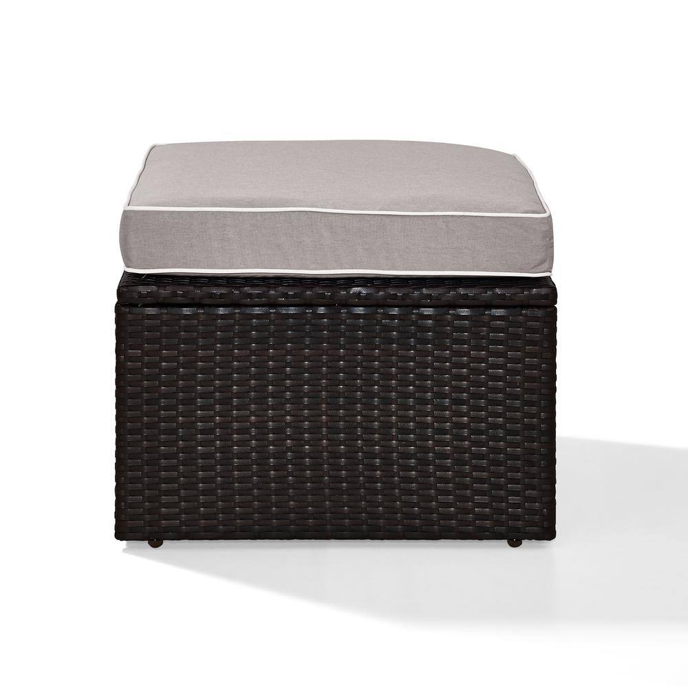 Back. Crosley Furniture - Palm Harbor Wicker Outdoor Ottoman - Gray.