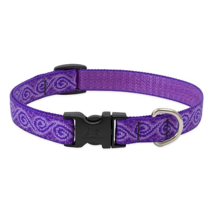 Front. LupinePet - LupinePet Original Designs Multicolor Jelly Roll Nylon Dog Adjustable Collar - Multicolored.