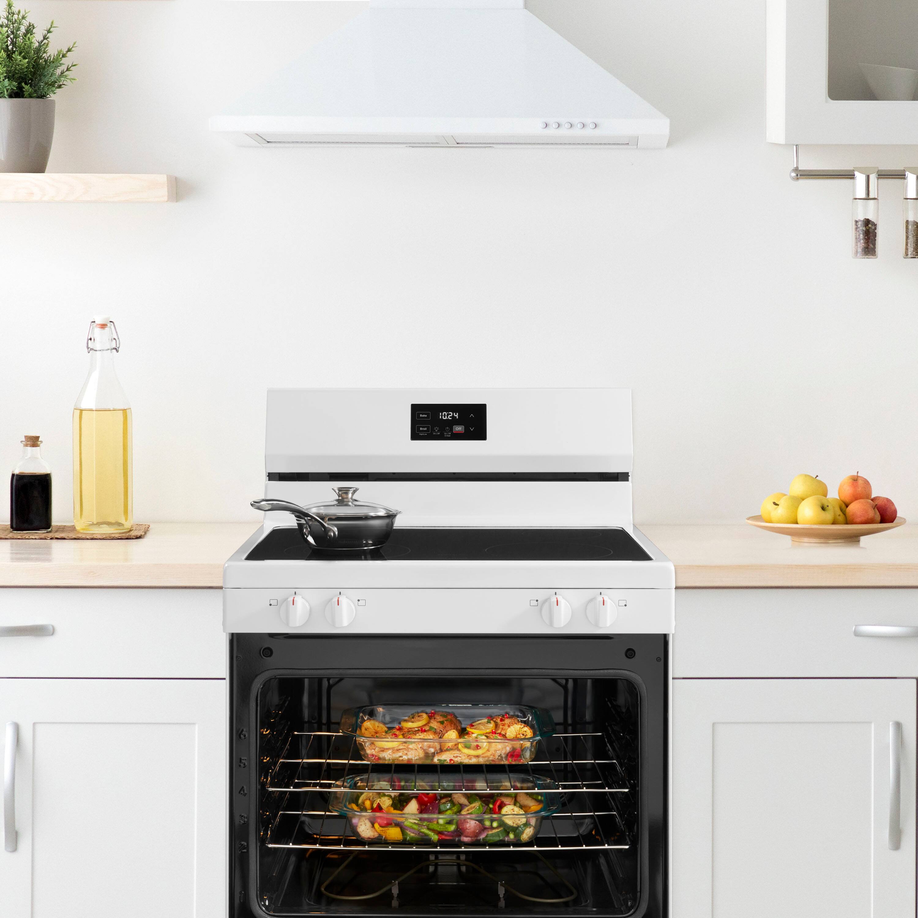 Alt View 1. Insignia™ - 5.3 Cu. Ft. Freestanding Electric Range with Dual-Size Burner and Storage Drawer - White.