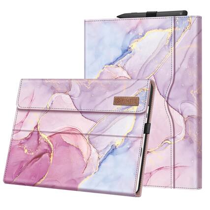 Front. Kitcheniva - Folding Stand Case For Microsoft Surface Pro 11 10 9 13 Inch Glittering Marble - Glittering Marble.