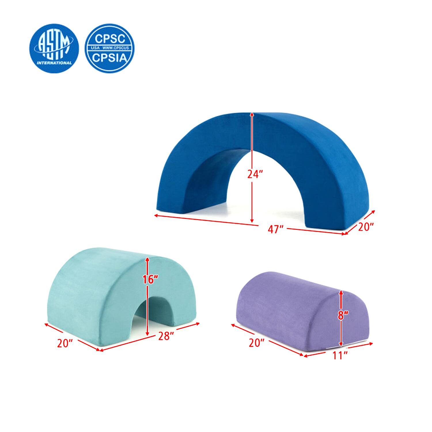 ASTM INTERNATIONAL  
CPSC USA  
WWW.CPSC.GOV  
CPSIA  

24"  
47"  
20"  
20"  
28"  
20"  
16"  
8"  
11"