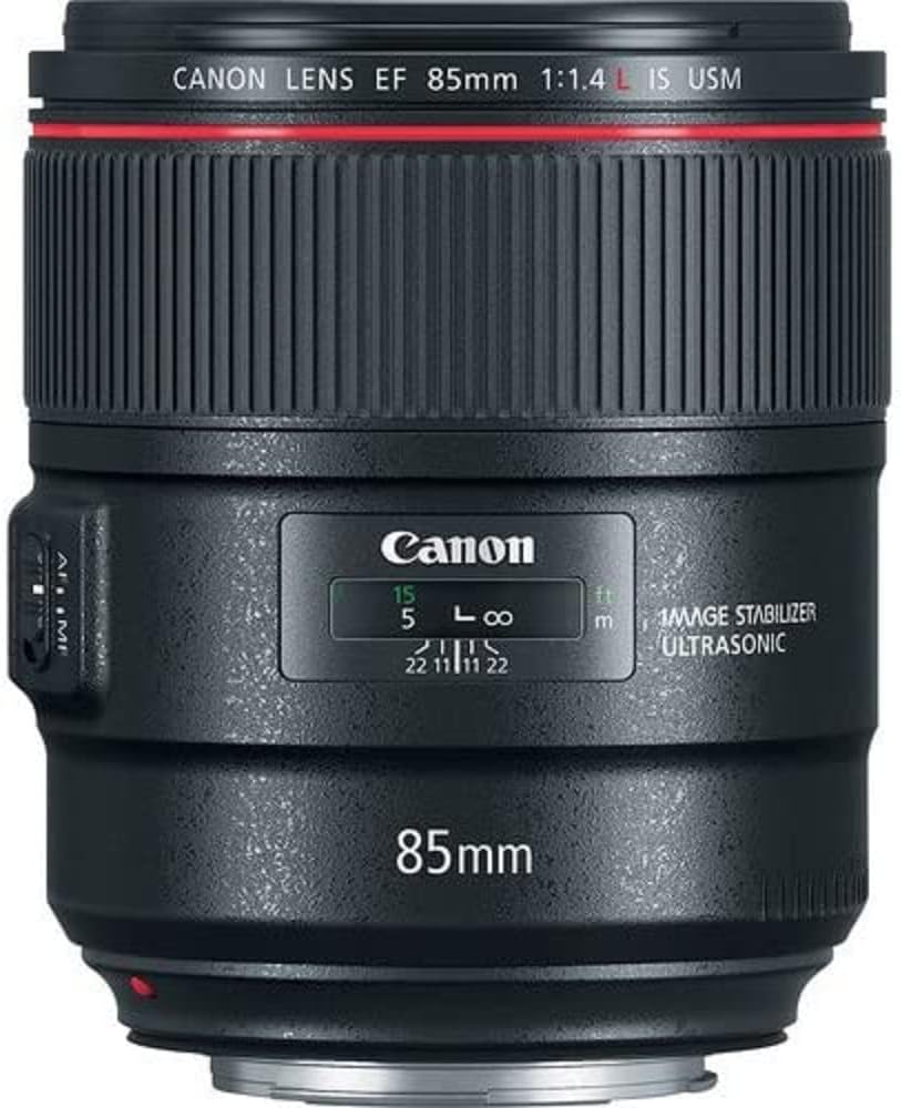 CANON LENS EF 85mm 1:1.4 L IS USM  
Canon  
15 5 L  
22 11 11 22  
IMAGE STABILIZER  
ULTRASONIC  
85mm