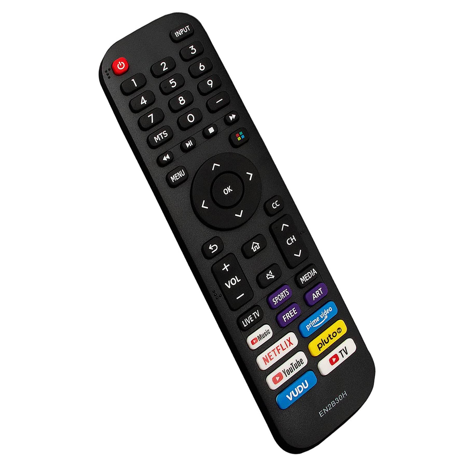 INPUT 3 2 6 1 5 9 4 8 0 7 MTS MENU OK CC CH VOL MEDIA C - SPORTS ART TV FREE LIVE prime Music pluto NETFLIX TV YouTube VUDU EN2B30H