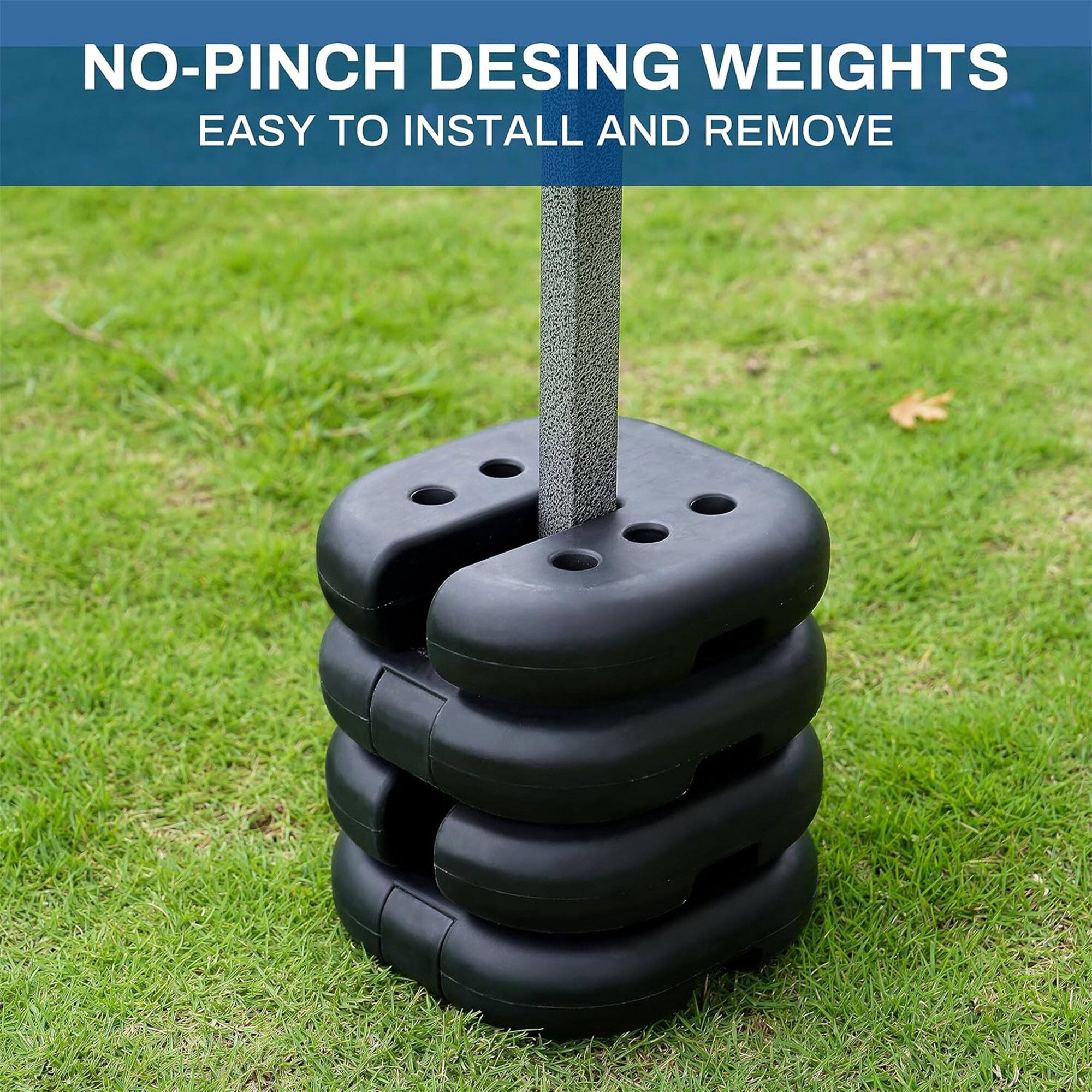 NO-PINCH DESIGN WEIGHTS  
EASY TO INSTALL AND REMOVE