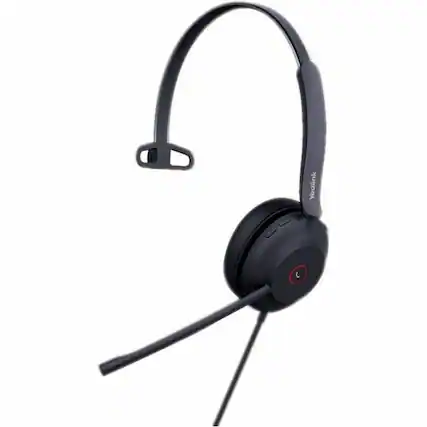 Front. Yealink - Yealink UH37 Mono Headset - Microsoft Teams Certification - Mono - USB Type C - Wired - 20 Hz to 20 kHz - Over-the-head - Black.