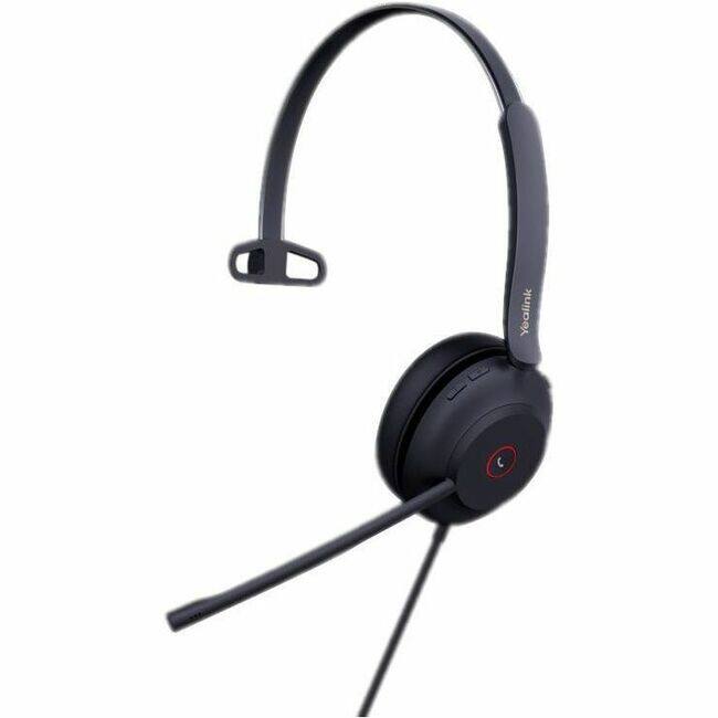 Front. Yealink - Yealink UH37 Mono Headset - Microsoft Teams Certification - Mono - USB Type C - Wired - 20 Hz to 20 kHz - Over-the-head - Black.