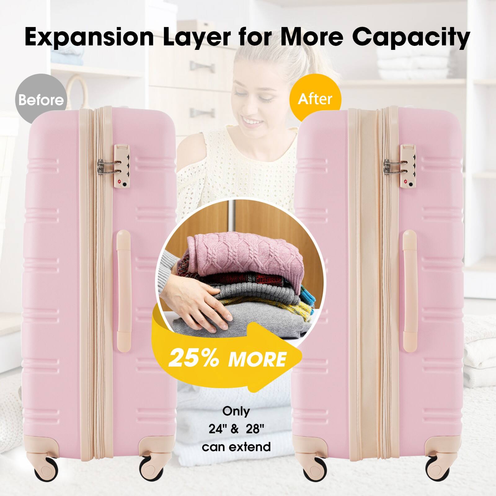 Expansion Layer for More Capacity

Before

After

25% MORE

Only 24" & 28" can extend
