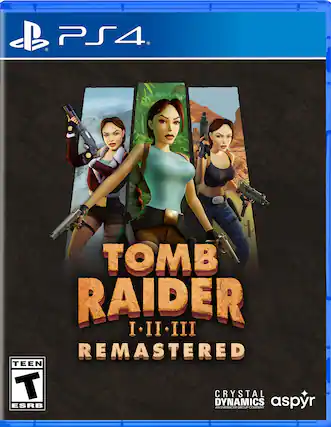 PS4. Tomb Raider I, II, III Remastered. Teen. ESRB. Tomb Raider Group Company. Crystal Dynamics. Aspyr. - T (Teen 13+)