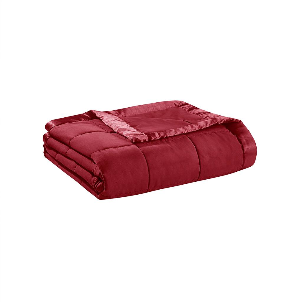 Alt View 3. Gracie Mills - Gracie Mills Larry All-Season Down Alternative Blanket with Satin Trim - Burgundy.