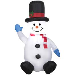 Gemmy - Airblown Christmas Inflatable Snowman with Tall Top Hat 48 in. Inflatable - Multicolored