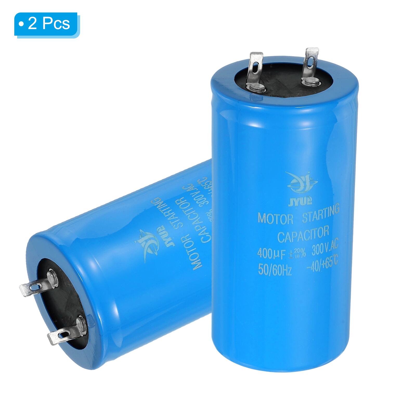 2 Pcs 300V.AC 400μF ±29% JYUP MOTOR STARTING CAPACITOR 300V.AC 50/60Hz -40/+65°C