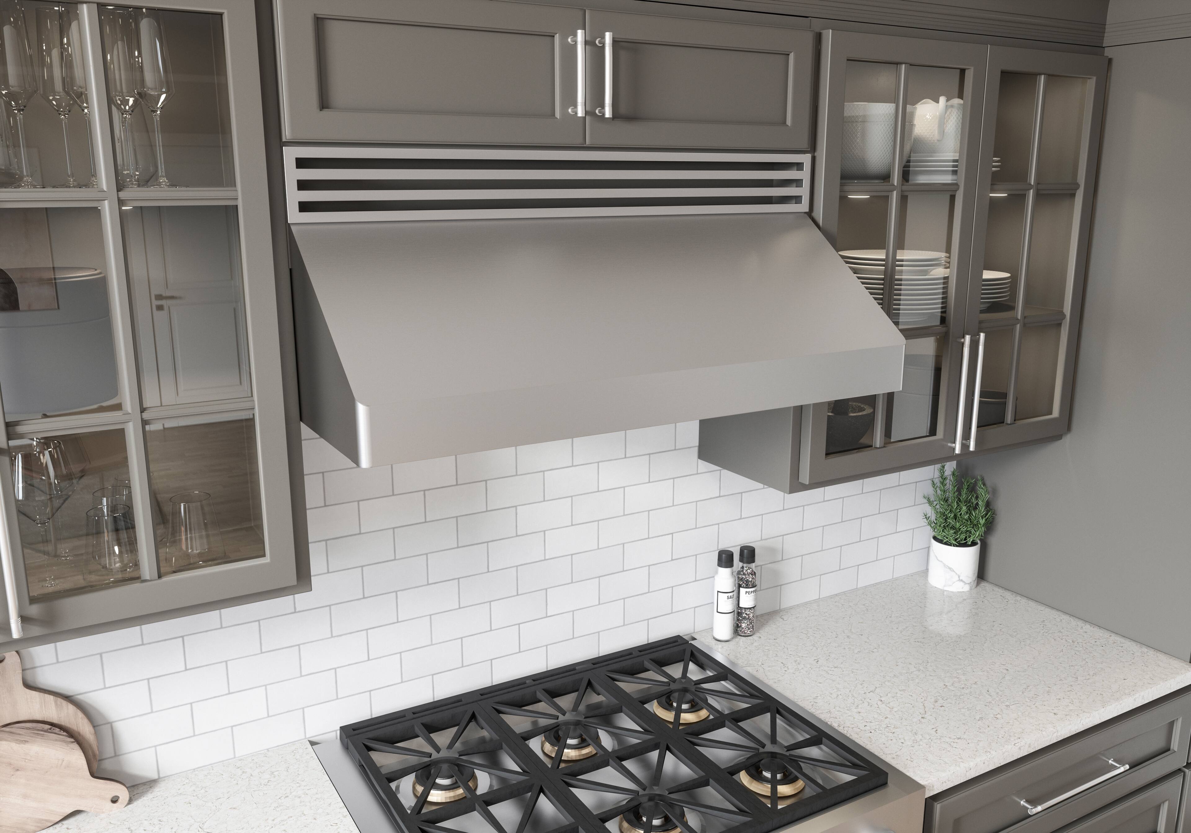 Alt View 19. Zephyr - Tempest I 48 in. 650 CFM Under Cabinet Mount Range Hood with LED Light - Stainless Steel.