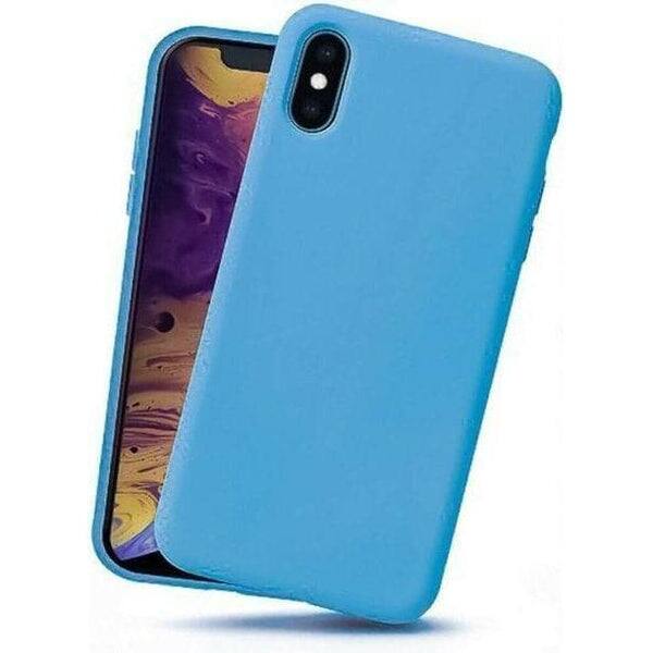 Entronix - Soft-Touch Liquid Silicone Case for iPhone XR - Ultimate Protection and Comfort - Aqua Blue