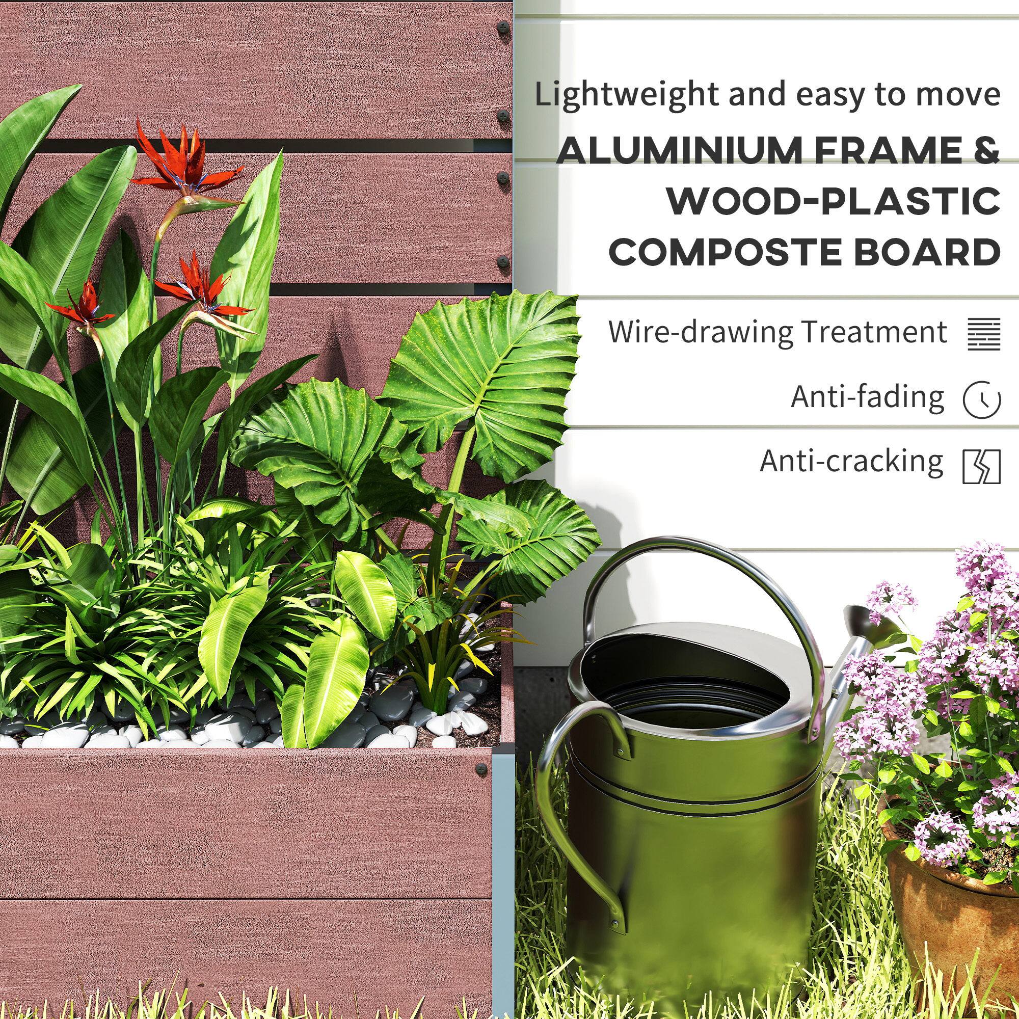 Lightweight and easy to move  
ALUMINIUM FRAME & WOOD-PLASTIC COMPOSITE BOARD  
Wire-drawing Treatment  
Anti-fading  
Anti-cracking