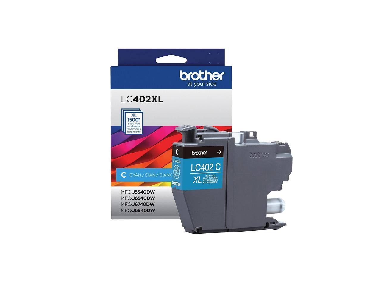 brother at your side  
LC402XL  
XL 1500* page yield  
rendement rendimiento rendimento  
brother LCAREAL P LC402 C  
C / CIAN / CIAN  
brother MFC-J5340DW  
MFC-J6540DW  
MFC-J6740DW  
MFC-J6940DW