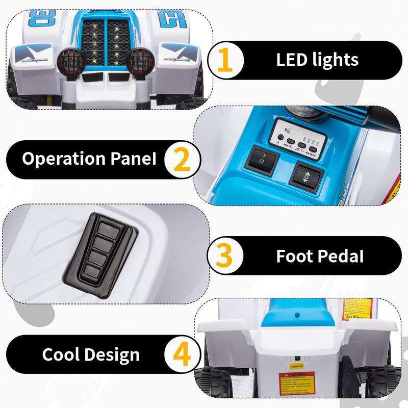 1. LED lights  
2. Operation Panel  
3. Foot Pedal  
4. Cool Design