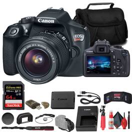 Canon - EOS Rebel T6 DSLR Camera W/ 18-55mm Lens + 64GB Card + Cleaning Kit + More