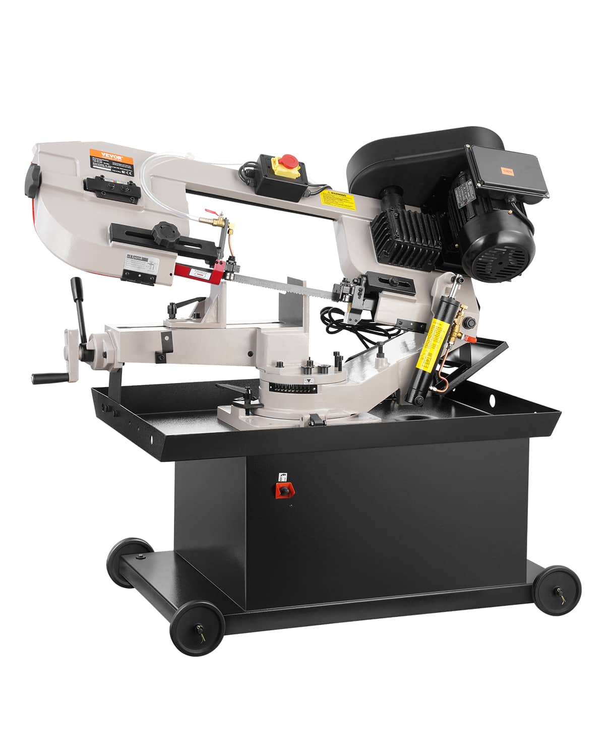 VEVOR - Metal Horizontal Band Saw, 7 x 8.25 in Rectangular Cutting Capacity, 110/220V Vertical Cutting Bandsaw with 1.1 kW Motor - Grey;Black