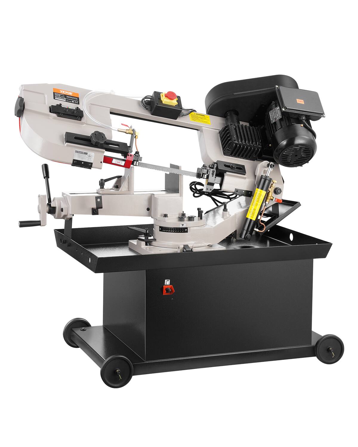 Front. VEVOR - Metal Horizontal Band Saw, 7 x 8.25 in Rectangular Cutting Capacity, 110/220V Vertical Cutting Bandsaw with 1.1 kW Motor - Grey;Black.