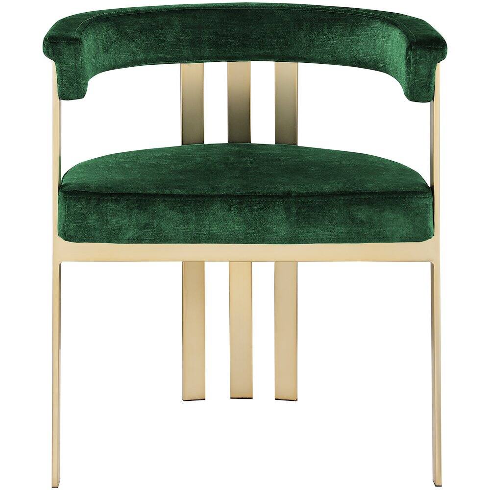 Alt View 2. Meridian Furniture - Marcello Green Velvet Dining Chair, Set of 2 - Green.