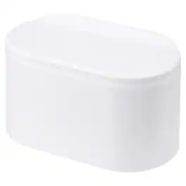 Unique Bargains - Mini Trash Cans, 0.8 Gallon Press Type Small Desktop Trash Can with Lid for Home Office Car Bathroom - White