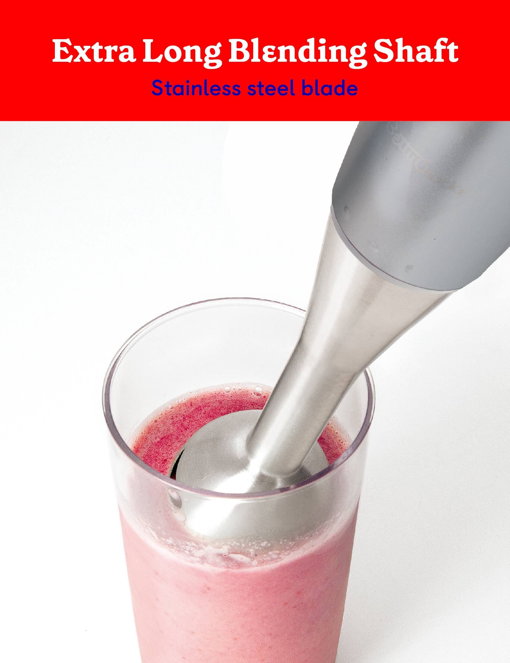 Extra Long Blending Shaft, Stainless steel blade