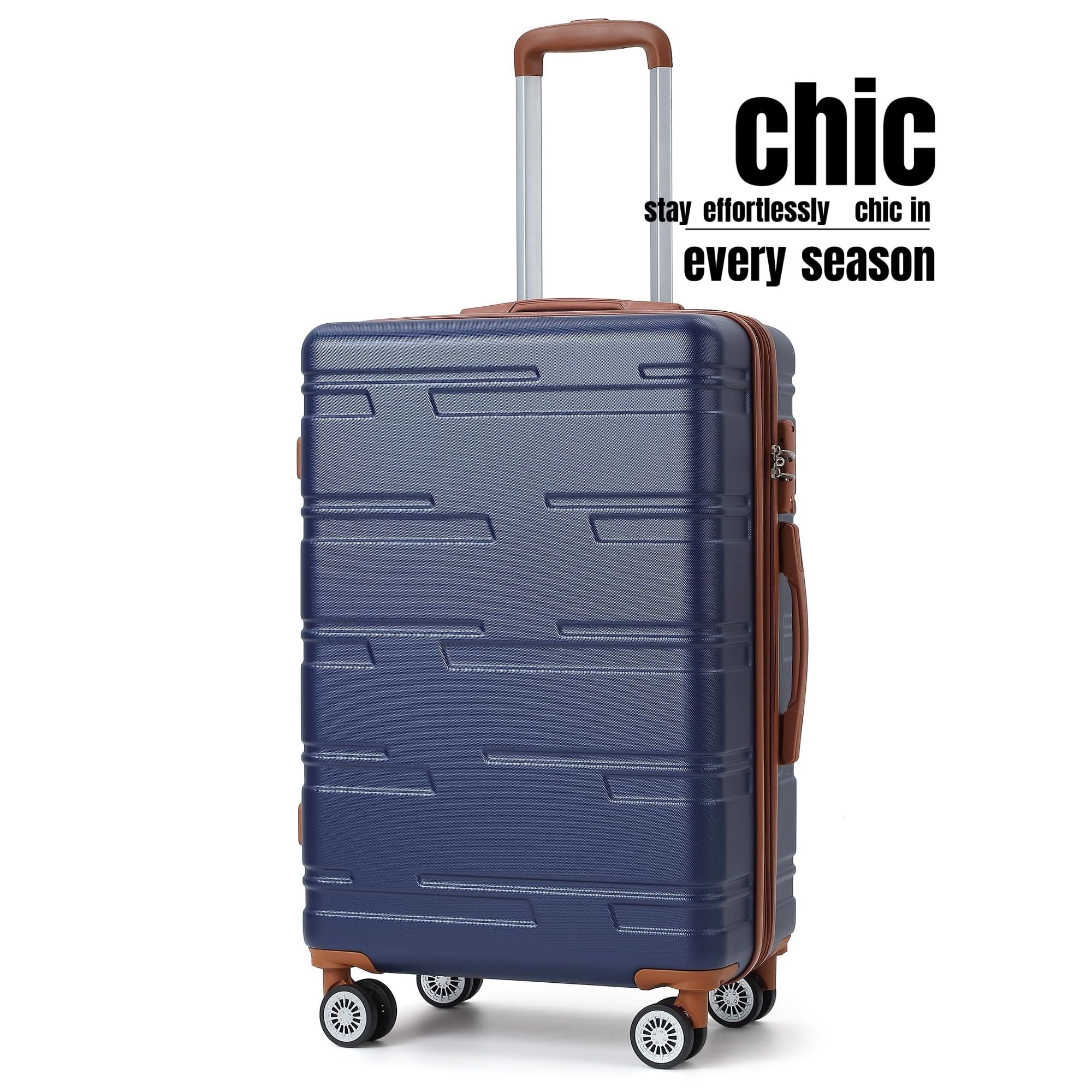 Jojoka - 24in Hardside Carry On Luggage With Spinner Wheels, Suitcase Hardshell Expandable, Lightweight Luggage With Tsa Lock - Blue