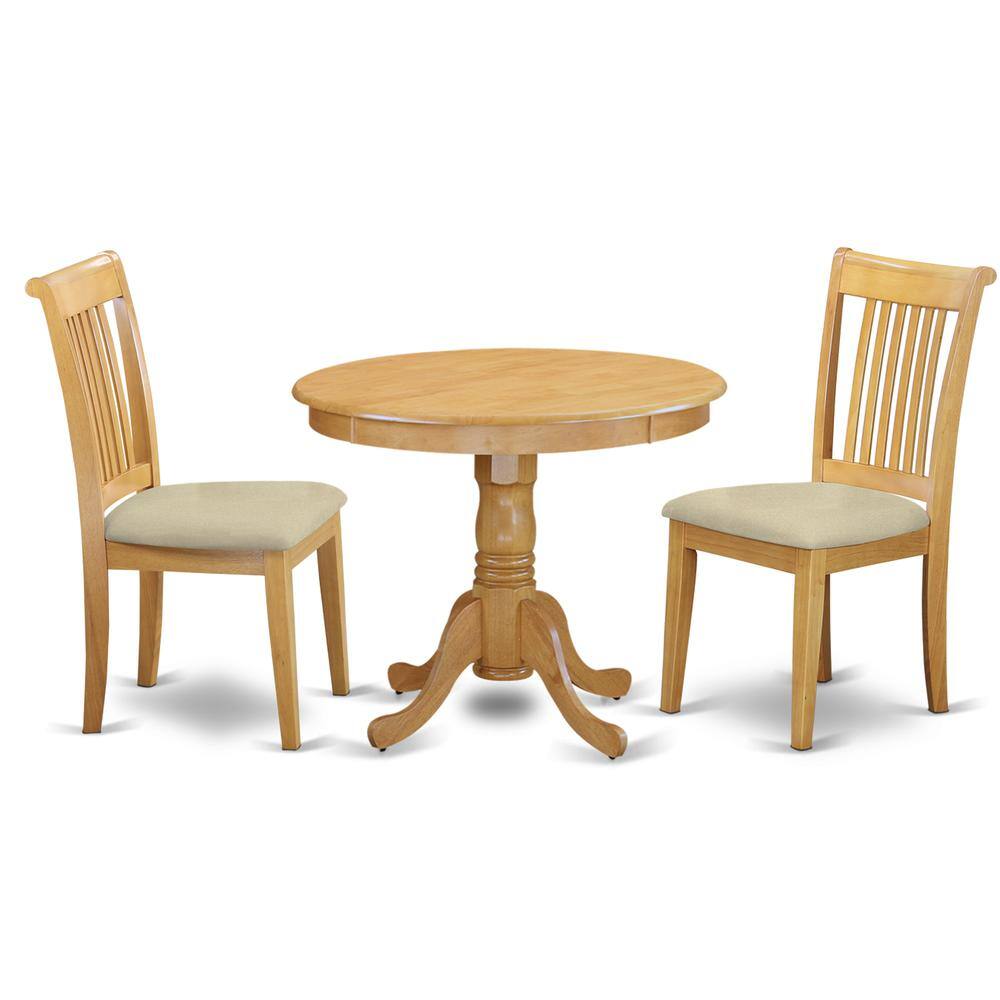 Back. East West Furniture - Dining Room Set Oak - Brown.